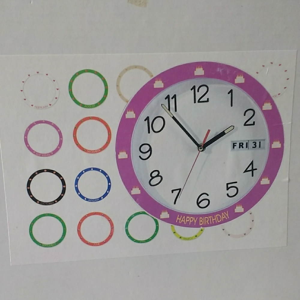 All Occasion Wall Clock With 8 Interchangeable Rings - Picture 10 of 10